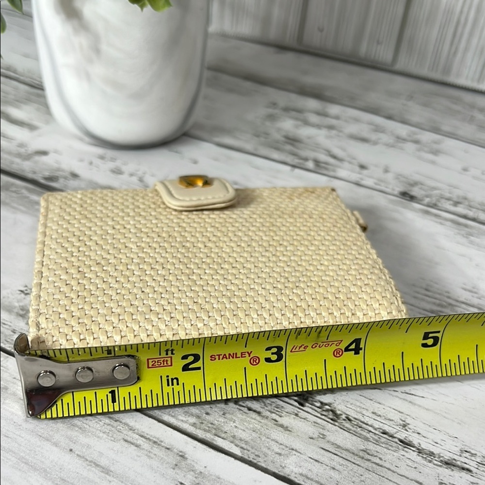 Etienne Aigner Cream Woven Wallet - Picture 8 of 9